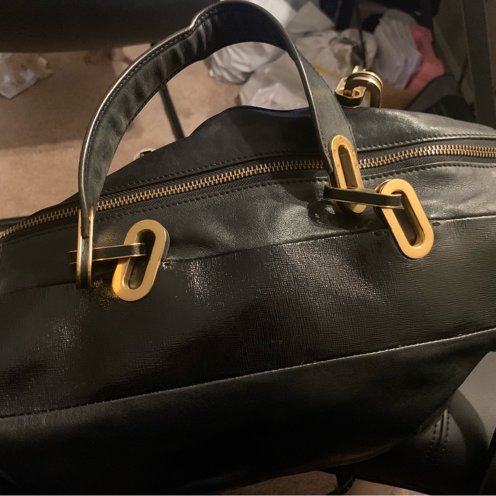 Marc Jacobs Black Tote with Gold Accents - Picture 14 of 16